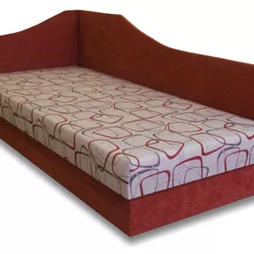 Jednolôžková posteľ (váľanda) 80 cm Lux 87 (Tehlová 41 + Dodo 1008) (L)