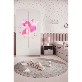 Dětská skříň Babydreams 90 cm víla s motýlky bílá