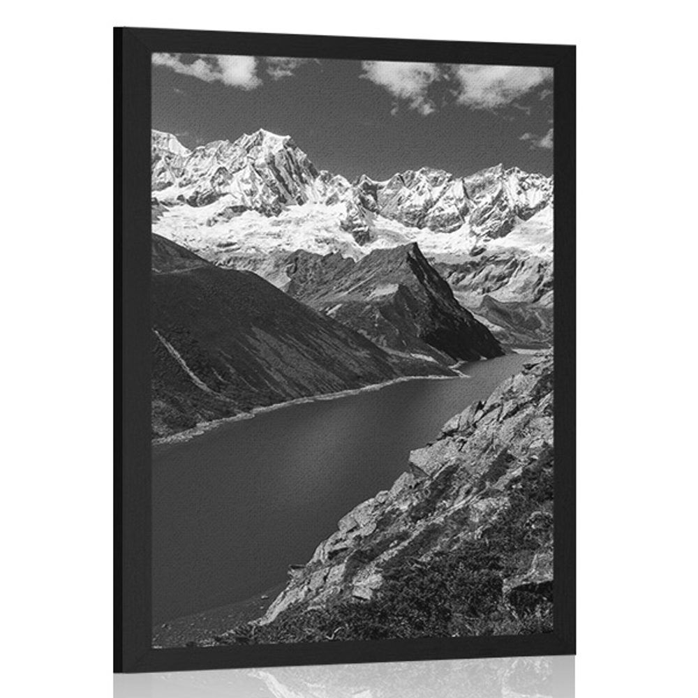 Plagát národný park Patagónia v Argentíne v čiernobielom prevedení - 40x60 black