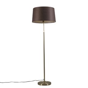 Stojacia lampa zlatá / mosadz s hnedým tienidlom nastaviteľná 45 cm - Parte