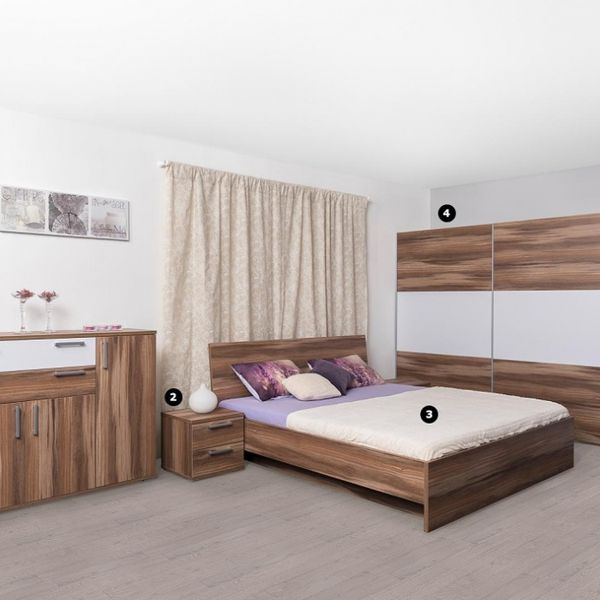 Manželská posteľ rea oxana 160x200cm - wenge