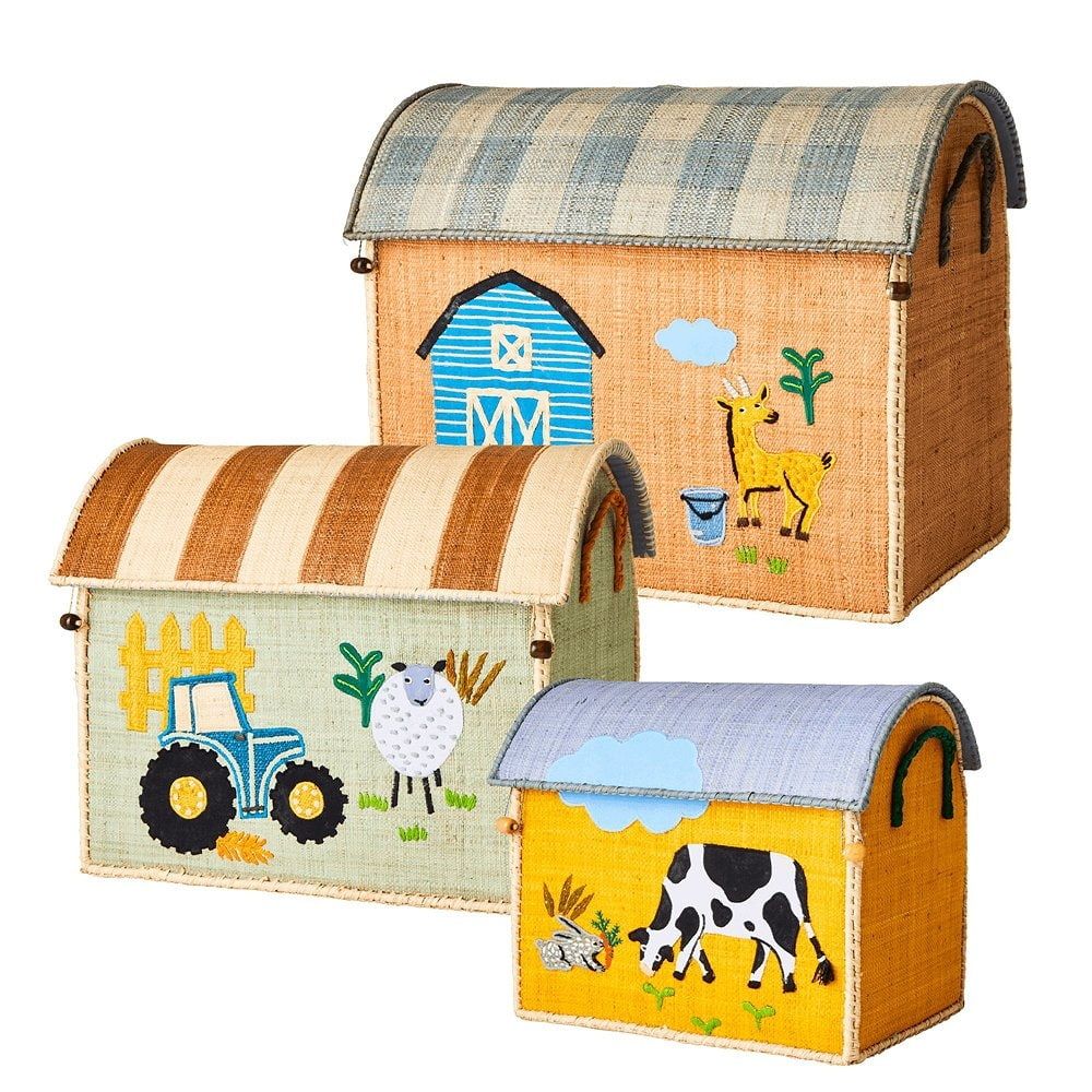 rice Detský úložný box Raffia Farm Theme veľkosť L