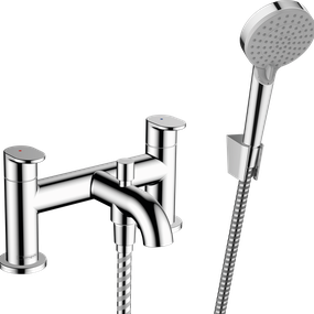 Hansgrohe Vernis Blend - 2-otvorová batéria na okraj vane s prepínacím ventilom a ručnou sprchou Vernis Blend Vario, chróm 71461000