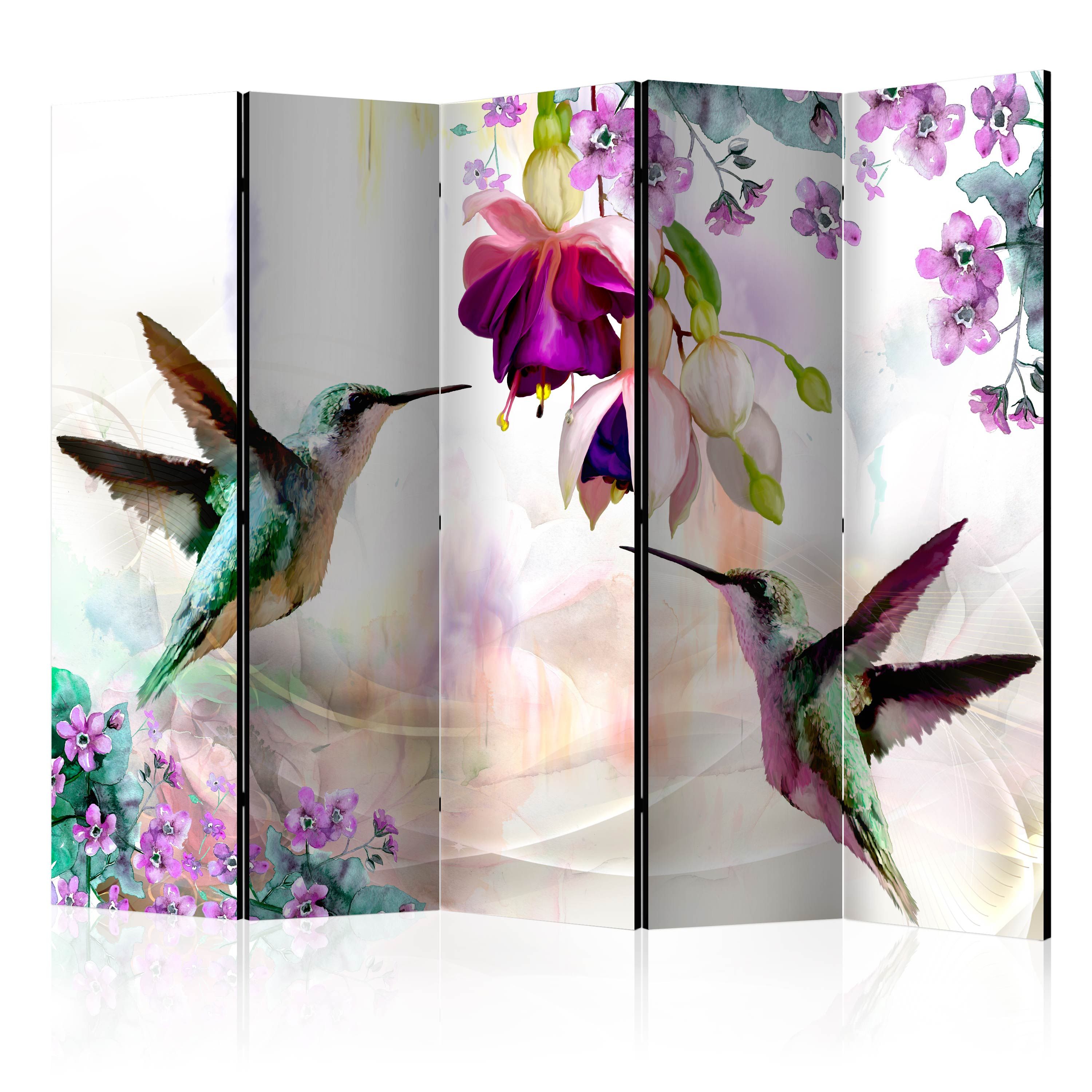 Artgeist Paraván - Hummingbirds and Flowers II [Room Dividers]