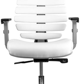 MERCURY Kancelárska stolička FISH BONES PDH šedý plast, biela koženka PU480329