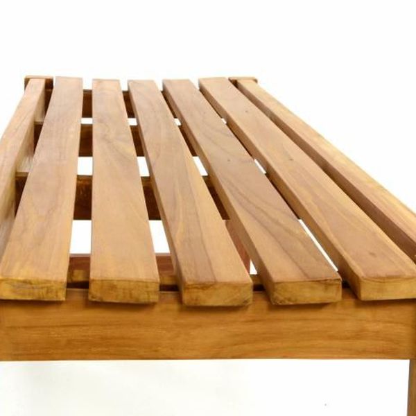 Divero 40819 Záhradný set lavíc a stola - ošetrené teakové drevo - 150 cm