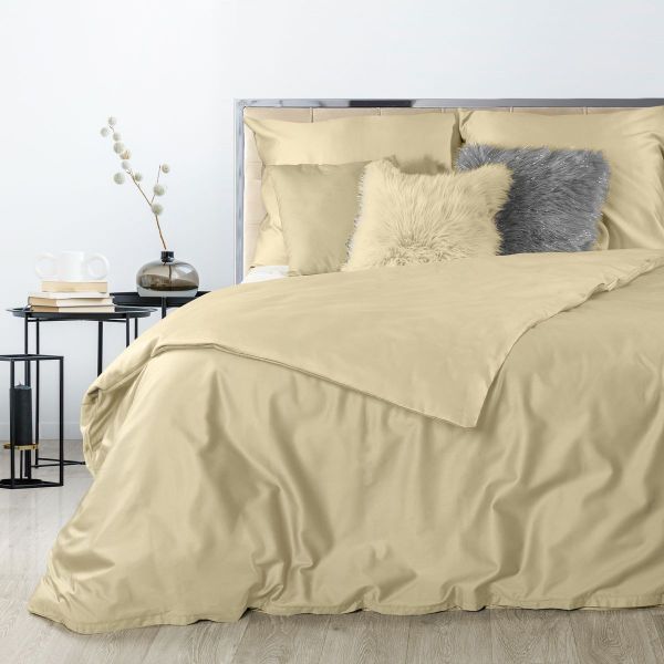 DomTextilu Béžové luxusné posteľné obliečky z bavlneného saténu 2 časti: 1ks 140 cmx200 + 1ks 70 cmx80 Béžová 27649-153252