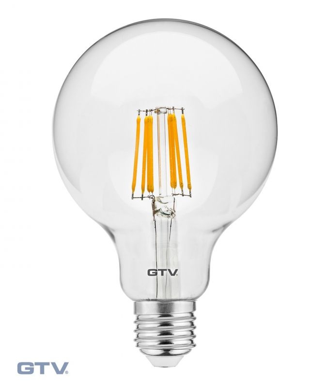 LED žárovka GTV E27 8W filament G95 LD-G95FL8-40 4000K