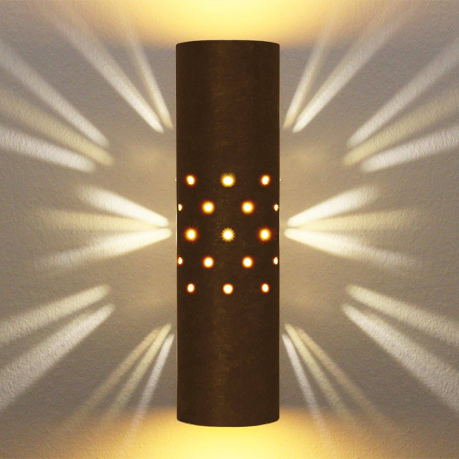Menzel Solo nástenné svietidlo hnedo-čierne, Obývacia izba / jedáleň, železo, E27, 28W, L: 10 cm, K: 35cm