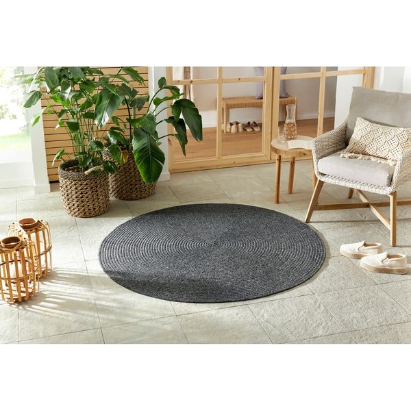 Sivý okrúhly vonkajší koberec ø 150 cm - NORTHRUGS
