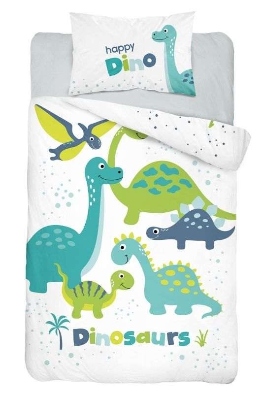 Bambusové obliečky do postieľky Dinosaurus green 100x135/40x60