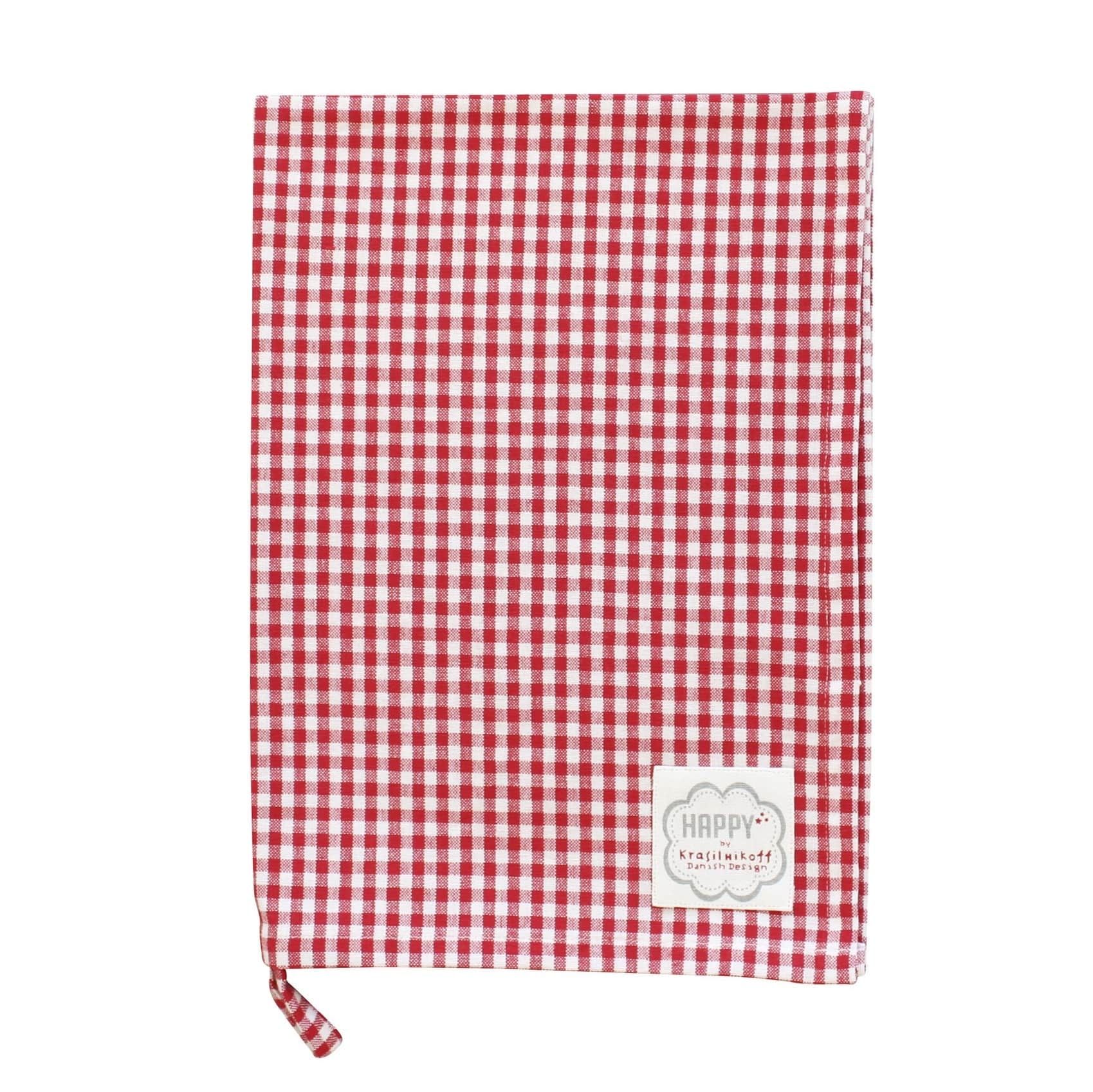 Krasilnikoff Bavlnená utierka Checkered Medium Red