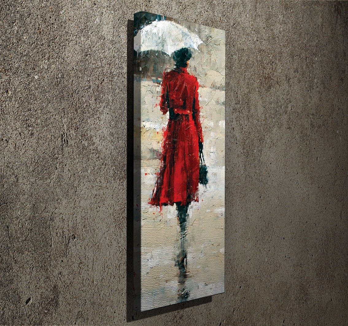 Obraz Woman In Red 30x80 cm