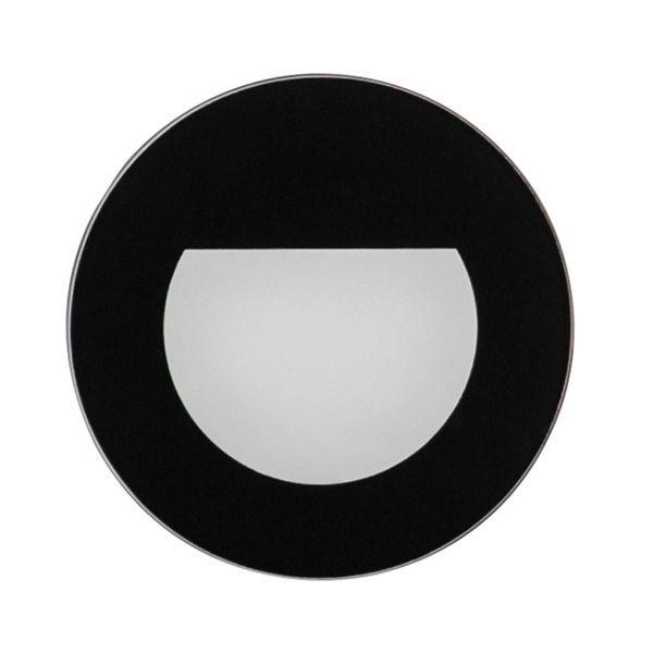 BRUMBERG Wall Kit68 zapustené okrúhle čierna, Chodba, hliník, oceľ, sklo, plast, 1.5W