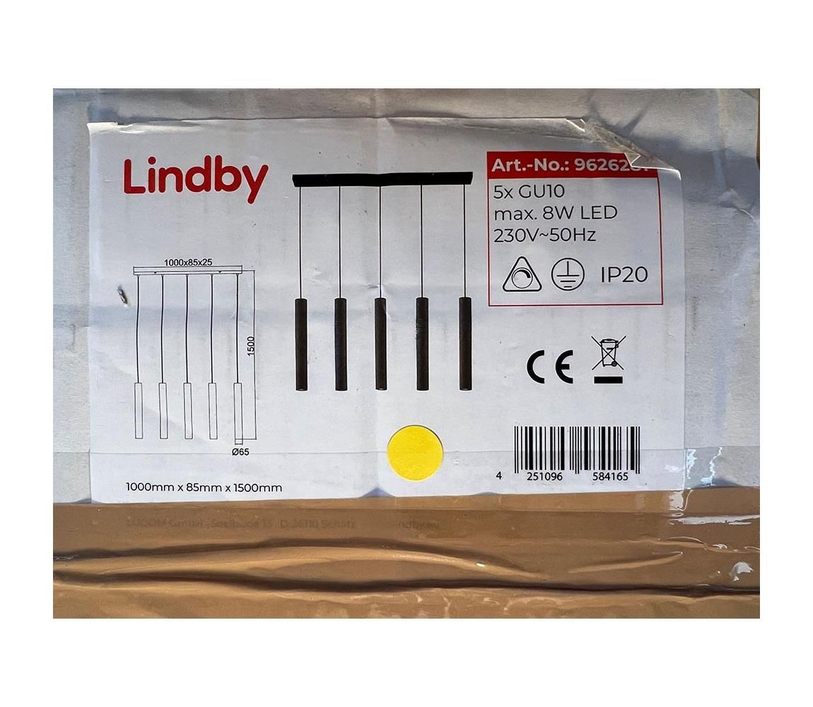 Lindby - Luster na lanku CONCRETTO 5xGU10/8W/230V