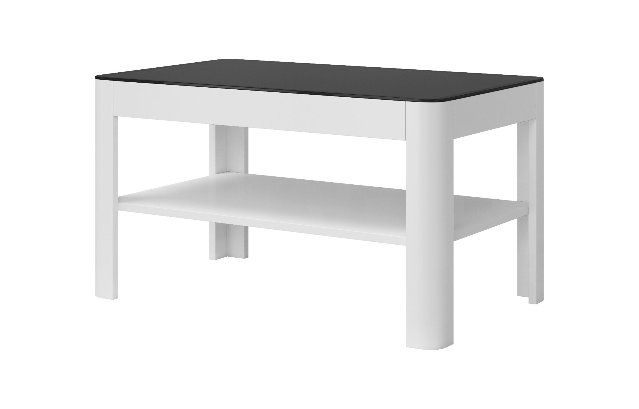 Konferenčný stolík Toft Typ 99 (biela + čierne sklo)