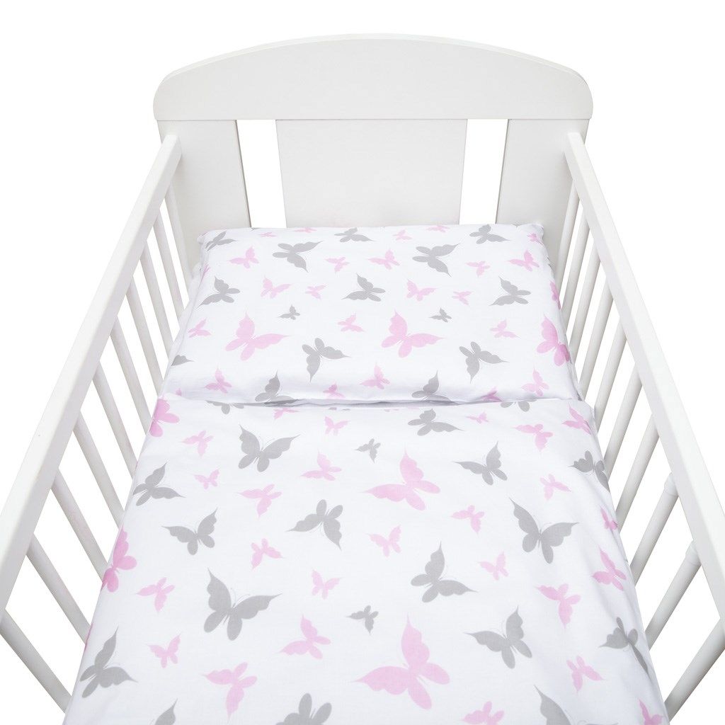 2-dielne posteľné obliečky New Baby 90/120 cm biele motýle 