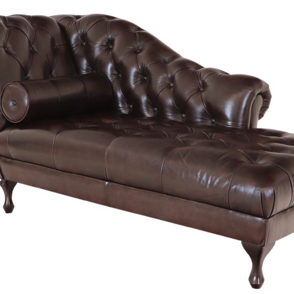 Leňoška Chesterfield Delano z pravej hovädzej kože Brown - Brown