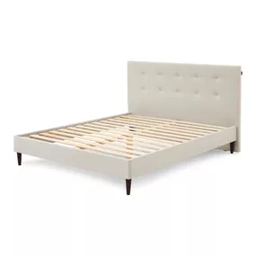 Béžová dvojlôžková posteľ Bobochic Paris Rory Dark, 160 x 200 cm