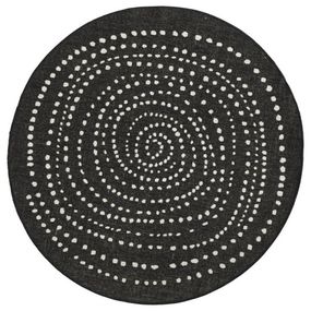 NORTHRUGS - Hanse Home koberce Kusový koberec Twin-Wendeteppiche 103109 schwarz creme - 140x140 (priemer) kruh cm