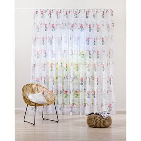 Bielo-ružová záclona 300x245 cm Shoyo – Mendola Fabrics
