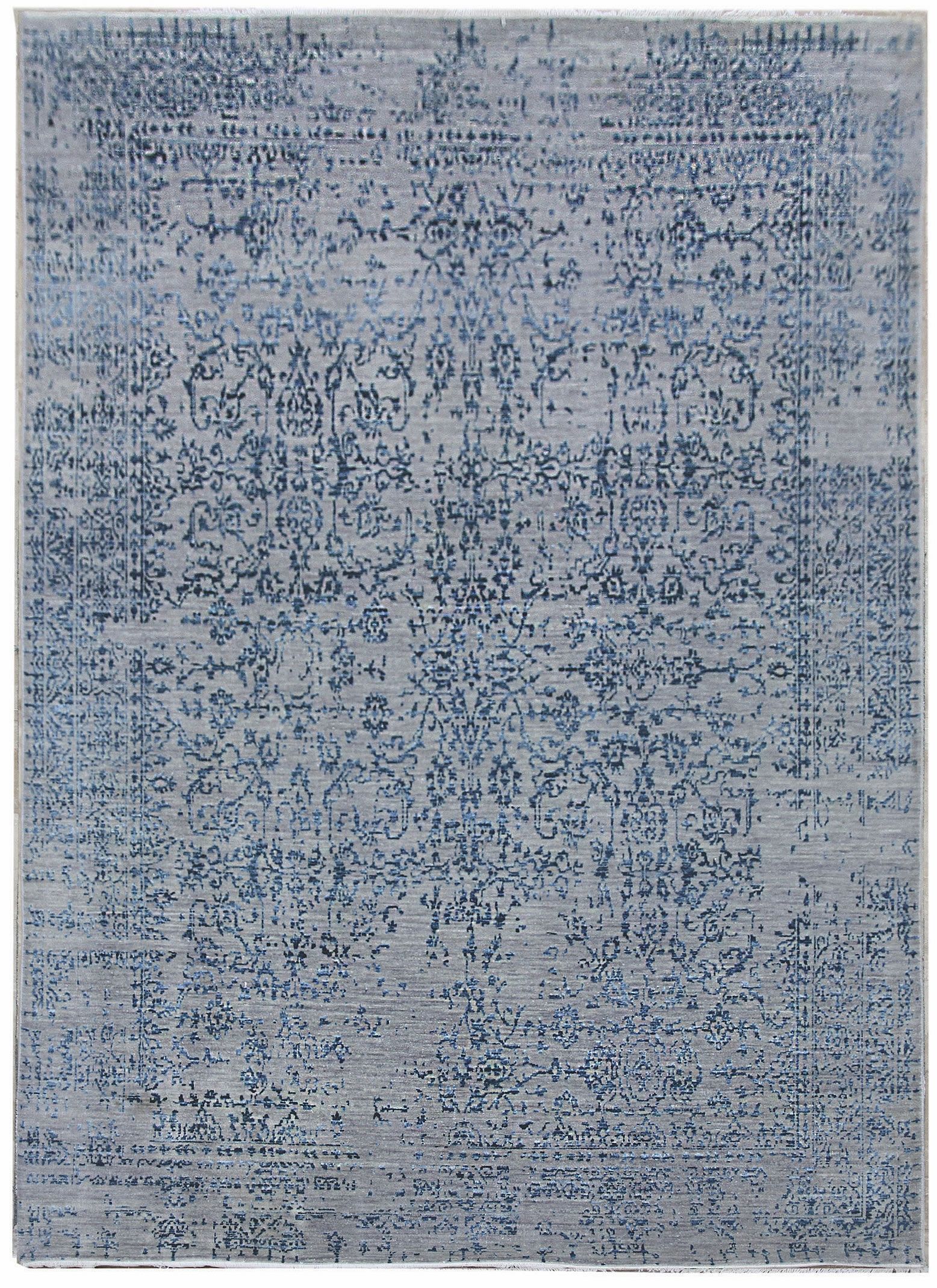 Diamond Carpets koberce Ručne viazaný kusový koberec Diamond DC-JK 1 Silver / blue - 180x275 cm