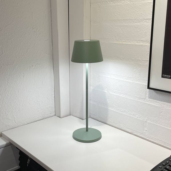 LOOM DESIGN Modi terasová LED lampa zeleno-sivá, Obývacia izba / jedáleň, hliník, 2.2W, K: 35.8cm