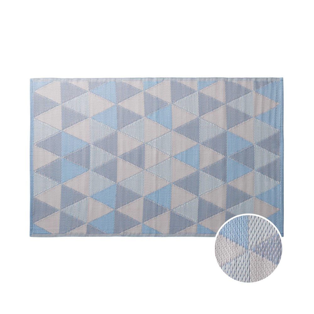 Butlers COLOUR CLASH Vnútorný a vonkajší koberec trojuholníky 180 x 120 cm - pastelovo modrá