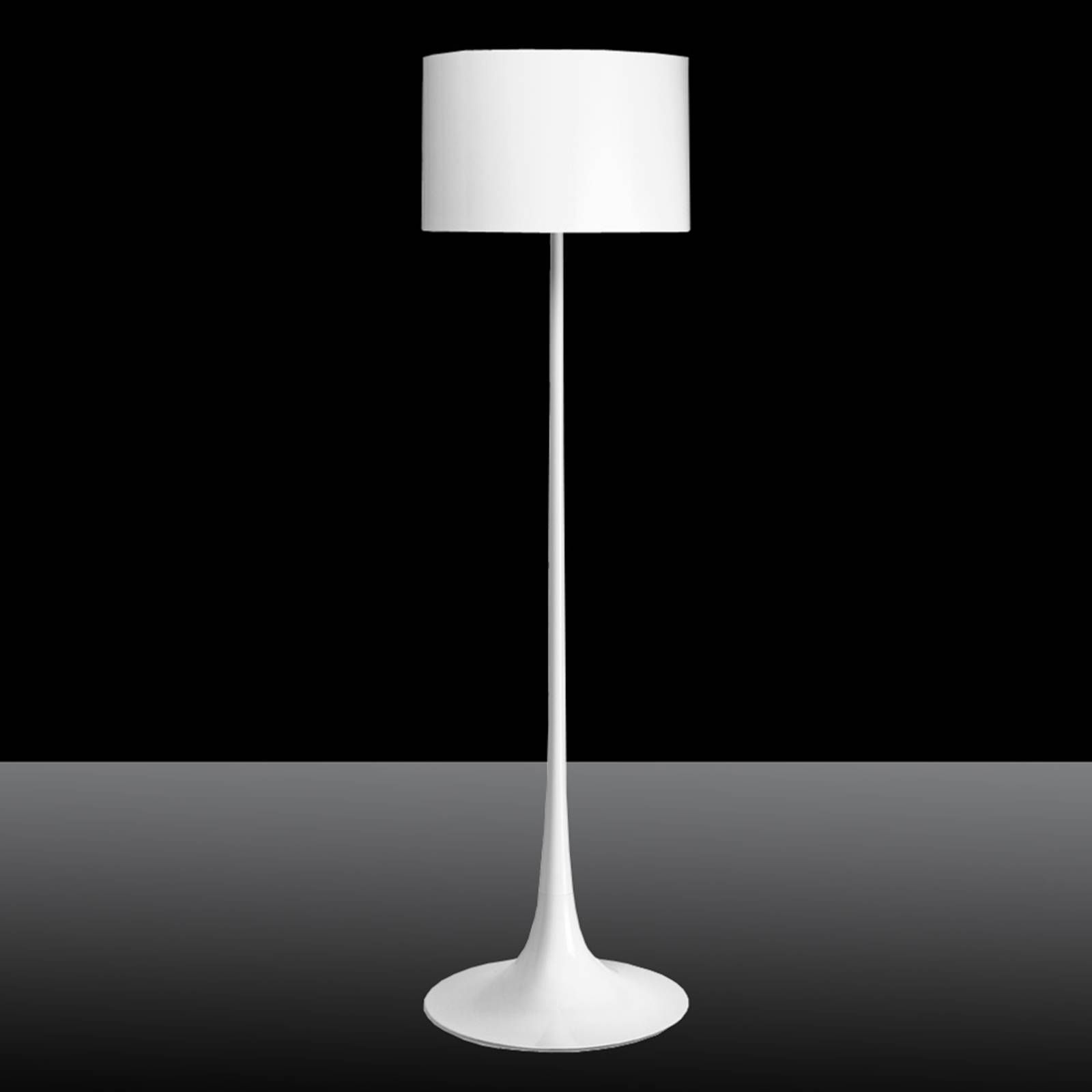 FLOS Spun Light F – biela stojaca lampa, Obývacia izba / jedáleň, kov, hliník, E27, 205W, K: 176.6cm