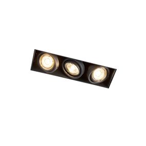Zapustené bodové čierne, otočné a sklopné 3-svetlé žiarovky - Oneon 3