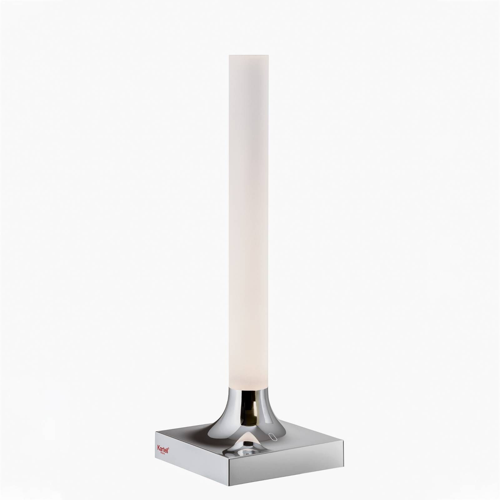 Kartell Goodnight stolová LED lampa IP54 chróm, PMMA, recyklované ABS, 1.6W, P: 9.7 cm, L: 9.7 cm, K: 29cm