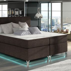 ArtElta Manželská posteľ AMADEO Boxspring s LED osvetlením | 160 x 200 cm Farba: BAO 07 - Sawana 26