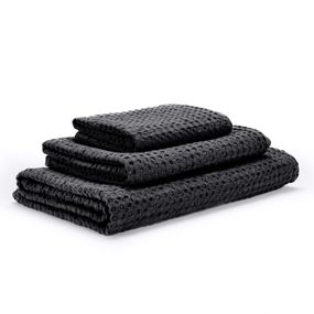 Abyss & Habidecor Pousada černá retro ručníky ze 100% egyptské bavlny Abyss Habidecor | 990 Black, Velikost 65x140 cm