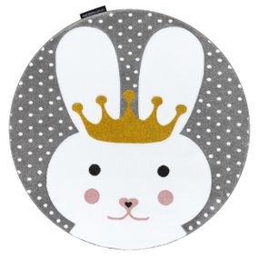 Dywany Łuszczów Detský kusový koberec Petit Bunny grey okrúhly - 140x140 (priemer) kruh cm