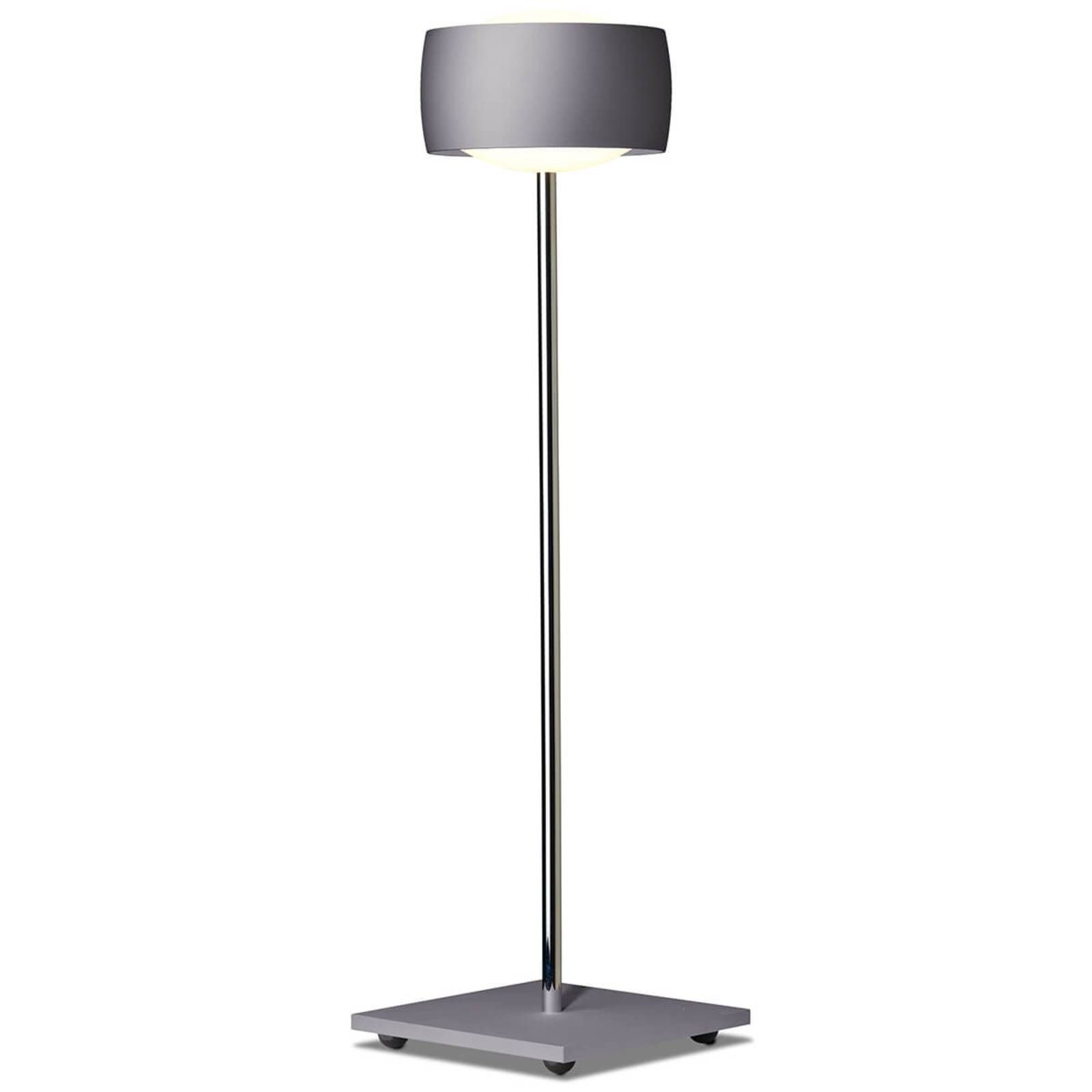 Oligo OLIGO Grace stolná LED ovládanie gestom sivá, Obývacia izba / jedáleň, hliník, sklo, 18W, P: 14.5 cm, L: 14.5 cm, K: 52cm