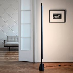 Luceplan Compendium stojaca LED lampa 2700K čierna, Obývacia izba / jedáleň, hliník, tlakovo liaty zinok, 37W, L: 4.5 cm, K: 185cm