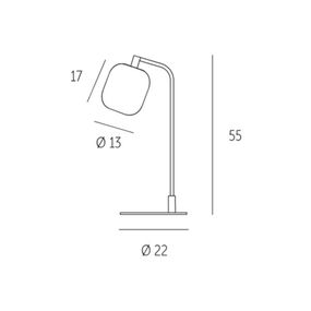 Casablanca Murea stolná lampa, rám zakrivený, Obývacia izba / jedáleň, sklo, železo, E27, 60W, K: 55cm