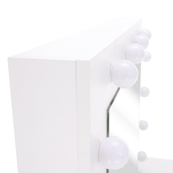 Toaletný stolík s LED osvetlením, biela, LEDIO
