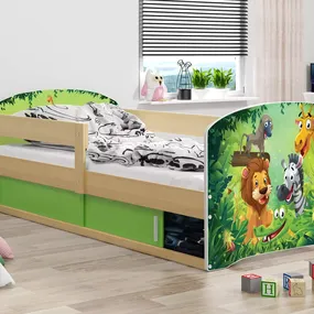 Posteľ LUKI 160x80cm - Borovica - Džungla
