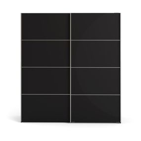 Čierna šatníková skriňa Tvilum Verona, 182 x 202 cm