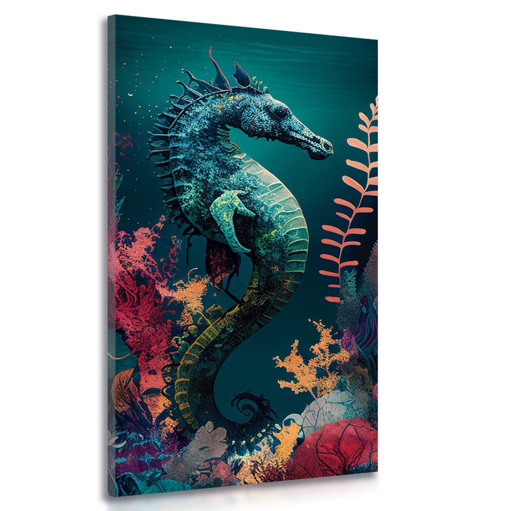 Obraz morský koník v surrealizme - 60x120