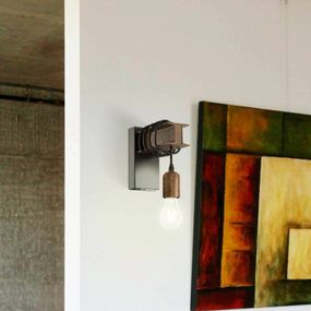 EGLO Nástenné svetlo Townshend z ocele, hnedá, Obývacia izba / jedáleň, oceľ, E27, 10W, L: 8 cm, K: 19cm
