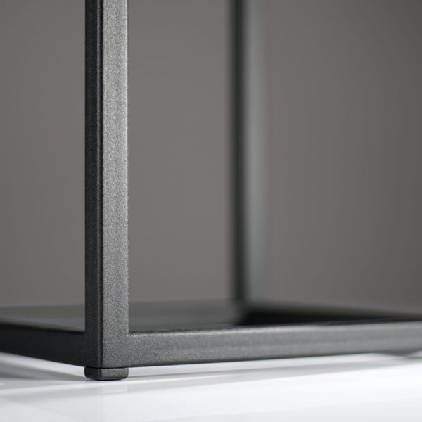 Domtextilu Čierny minimalistický kovový kvetináč 22X22X50 cm