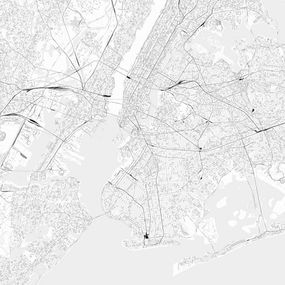 Mapa New york - čiernobiela - fototapeta FX3355