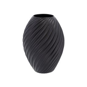 Čierna porcelánová váza Morsø River, výška 26 cm