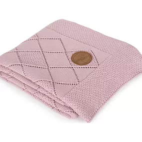 CEBA Deka pletená v darčekovom balení 90x90 ryžový vzor ružová W-812-118-130
