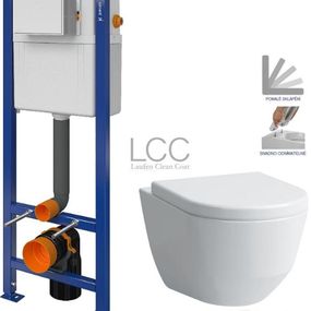 CERSANIT/S - CERSANIT nádržka AQUA 02 bez tlačidla + WC LAUFEN PRO LCC RIMLESS + SEDADLO S97-063 LP2