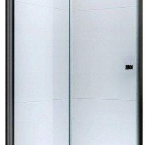 MEXEN - Lima sprchové dvere zalamovacie 70 cm, transparent, čierna so stenovým profilom 856-070-000-70-00