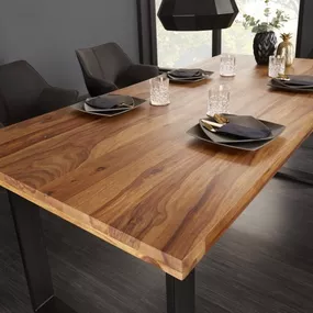 Estila Industriálny moderný jedálenský stôl Steele Craft z masívneho palisandrového dreva s kovovými nohami 200cm