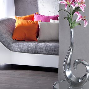Estila Moderná štýlová váza Wave silver 50cm